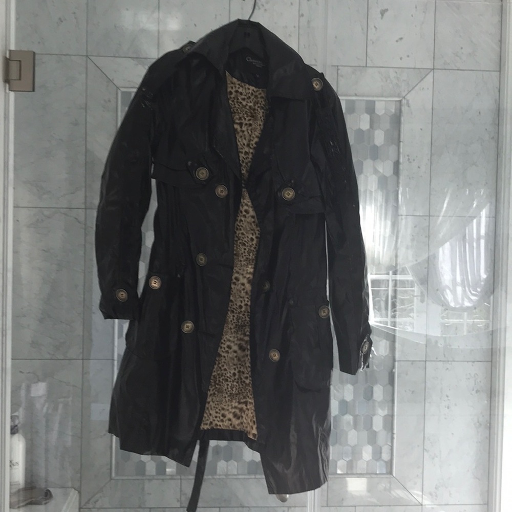 Raincoat cheetah print inside